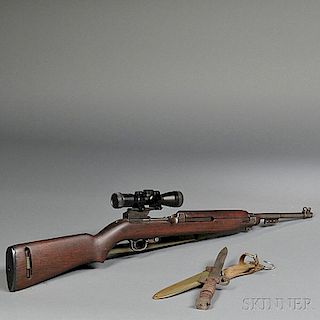 U.S. M1 Semiautomatic Carbine and Bayonet with Scope