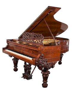 * A Hazelton Brothers Mahogany Baby Grand Piano Width 86 inches.