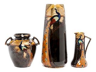 * An English Art Noveau Ceramic Vase Height 14 1/4 inches.