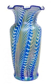 * A Studio Glass Vase Height 12 3/4 inches.
