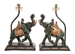 * A Pair of Figural Table Lamps Height overall 24 inches.
