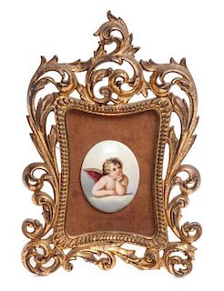 * A Continental Porcelain Plaque Height overall 12 inches.