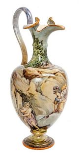 * An Italian Ceramic Ewer, Ginori Height 13 inches.