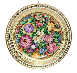 * A Continental Porcelain Charger Diameter 12 1/4 inches.