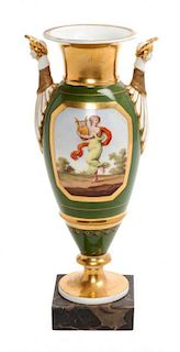 * A Paris Porcelain Vase Height of vase 8 1/2 inches.