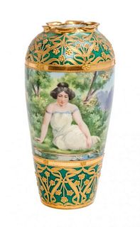 * A Continental Cabinet Vase Height 6 1/2 inches.