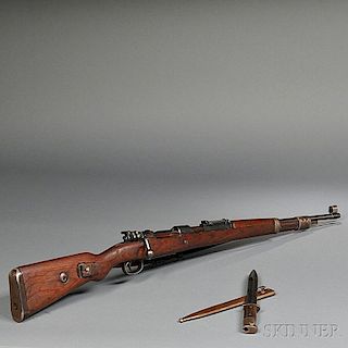German Mauser Model K98 Bolt Action Rifle and Bayonet
