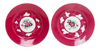 * A Pair of Russian Porcelain Plates, Gardner Diameter 9 3/8 inches.