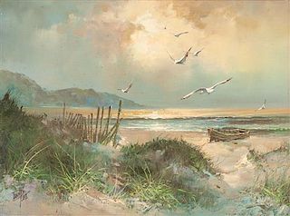 * Danny Lee, (20th century), Shoreline with Gulls