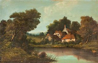 * Artist Unknown, (20th century), Cottage Scene by a Lake