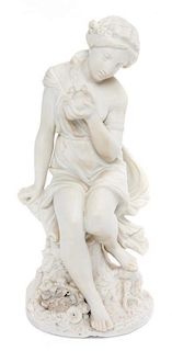 * A Parian Ware Figure Height 13 3/4 inches.