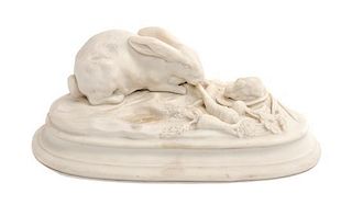* A Copeland Parian Ware Figural Group Width 8 1/2 inches.