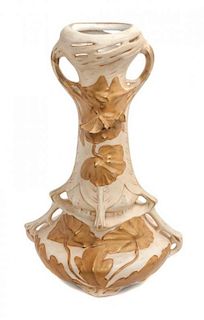* A Royal Dux Art Nouveau Porcelain Vase Height 13 1/4 inches.