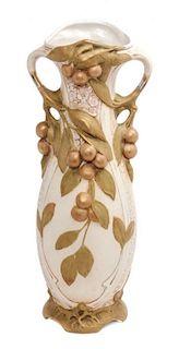 * A Royal Dux Art Noveau Vase Height 16 inches.