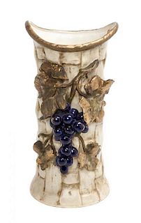 * A Royal Teplitz Ceramic Vase Height 11 1/2 inches.