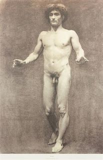 * Three Nude Male Prints, , from the Royal Academy Life Class, 1887 and 1888, Adonis, Apollo and Odysseus