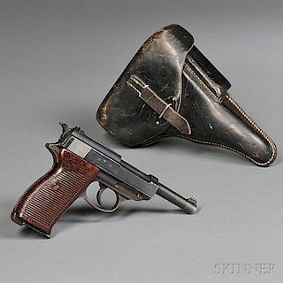 Mauser-manufactured Walther P-38 Pistol, Holster, and Spare Magazine