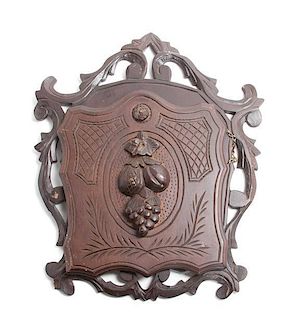 * A Black Forest Carved Wall Pocket Width of widest 15 1/2 inches.