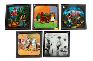 * A Collection of Coloured Lantern Slides Each: 3 1/4 x 3 1/4 inches.