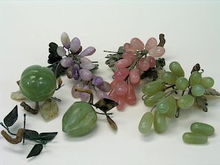 Group of Chinese Jade /Stone Carved Fruits.