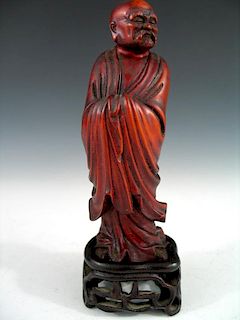 Chinese Carved Hard Wood Luohan