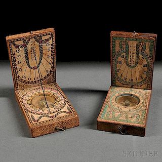 Two Diptych Pocket Sundials