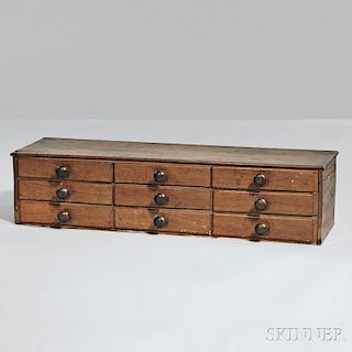 Shaker Nine-drawer Pine and Poplar Box