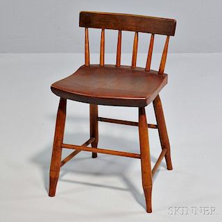 Shaker Red-stained Low-back Dining Chair