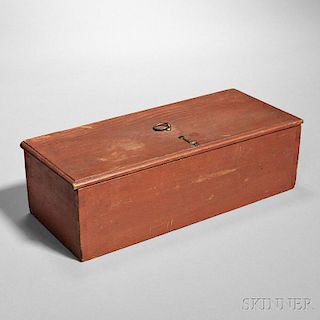 Shaker Dark Red-stained Pine Rectangular Box