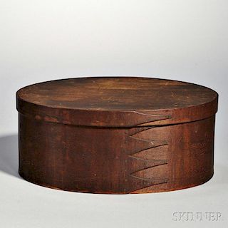 Shaker Brown-stained Covered Oval Box
