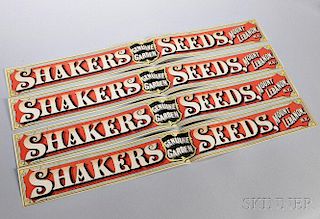 Four Shaker Seed Box Labels