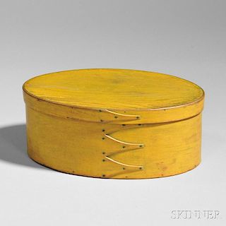 Shaker Chrome Yellow-painted Pine and Maple Oval Box