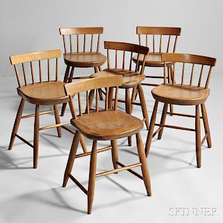 Assembled Set of Six Low-back Shaker Dining Chairs