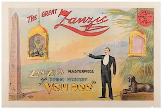 Zanzic (Harry Robenstein?). The Great Zanzic. Zan-Zic’s Masterpiece. The Hindoo Mystery “Voudoo”.