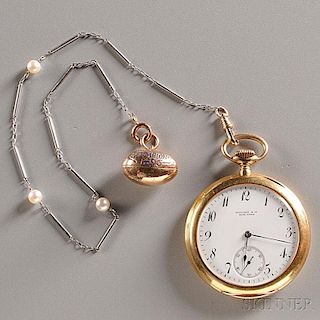 Tiffany 18kt Yellow Gold Open Face Pocket Watch