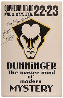 Dunninger, Joseph. Dunninger the Master Mind of Modern Mystery.