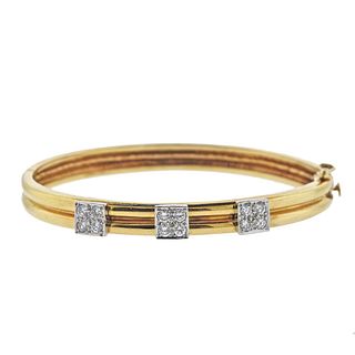 Tiffany & Co Diamond Gold Bangle Bracelet