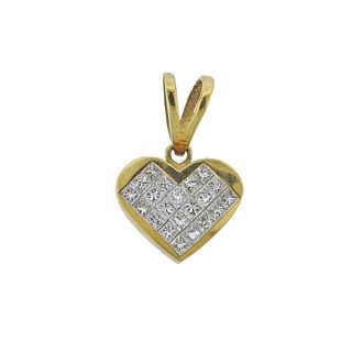 18k Gold 1.60ctw Diamond Heart Pendant