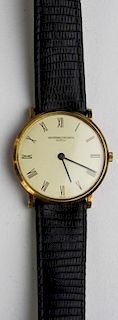 18k Vacheron & Constantin- Geneve ultra thin wrist watch with original band, dia 1 1/8”