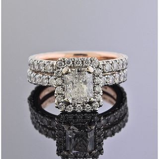 Verragio GIA 1.51ct H SI1 Diamond Engagement Wedding Ring Set
