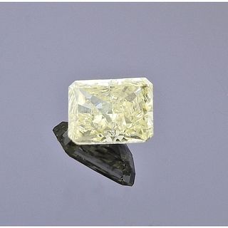 GIA 0.84ct Fancy Yellow VS2 Rectangular Diamond