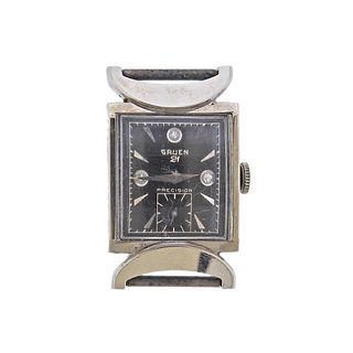Vintage Gruen Precision 14k Gold Diamond Manual Wind Watch 335 771