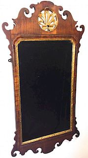 40" Chippendale mahogany mirror descending in the Nathaniel Silsbee family of Salem, Mass. Marked Mr
