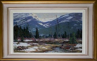 Aldro Hibbard (American 1886-1972) Canadian Rockies signed lower right 14 x 18" from a suite of pain