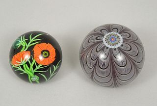 (2) Orient & Flume Beyers Art Glass Paperweights.