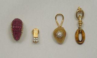 Group of Half Pairs of Diamond Earrings