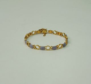 Gold and Gemstone Link Bracelet.
