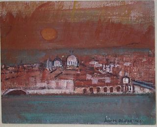 Joseph DeMartini (American 1896-1984) Canals of Venice pastel on paper 9 x 11"