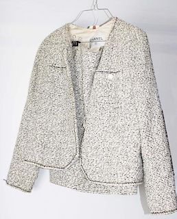Chanel Boutique skirt suit, size 44, wool blend w/ silk blend lining