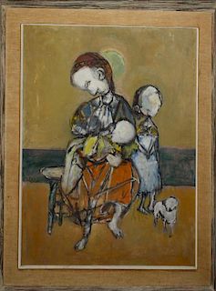 Henry Botkin (Am 1896-1983) The Family o/b signed mid left dated 1946 titled and signed reverse 33 x